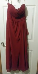 Burgundy colored formal dress